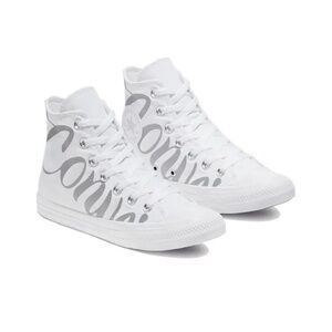 Converse silver script high tops 8